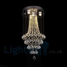 4 Light Modern K9 Crystal kerek süllyesztett mennyezeti lámpa