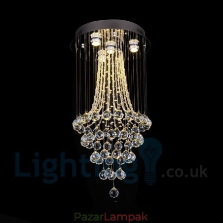 4 Light Modern K9 Crystal kerek süllyesztett mennyezeti lámpa 4 Light Modern K9 Crystal kerek süllyesztett mennyezeti lámpa
