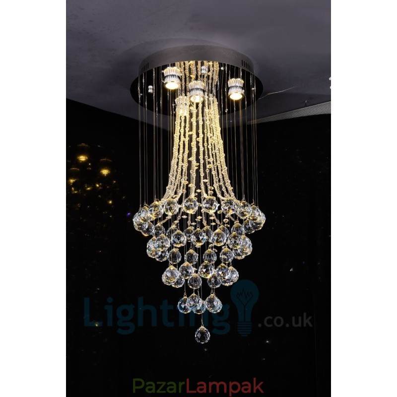 4 Light Modern K9 Crystal kerek süllyesztett mennyezeti lámpa