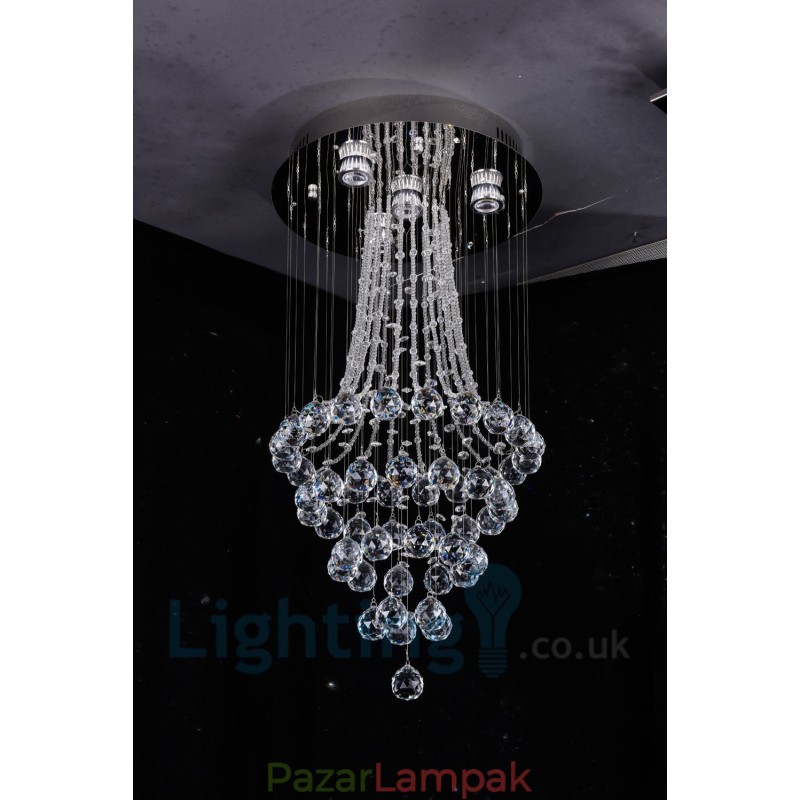 4 Light Modern K9 Crystal kerek süllyesztett mennyezeti lámpa