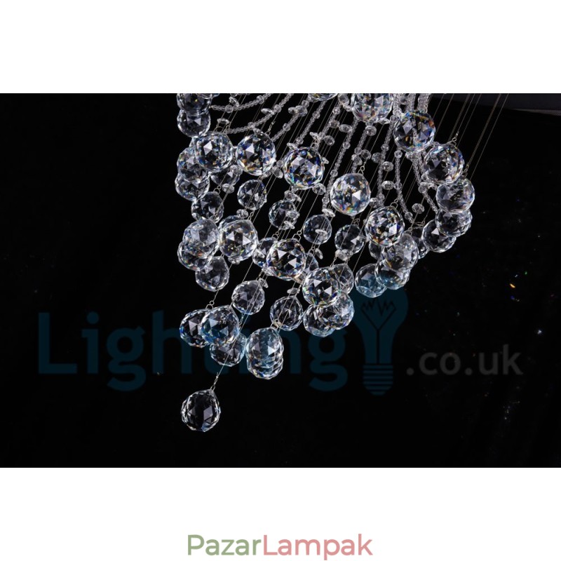 4 Light Modern K9 Crystal kerek süllyesztett mennyezeti lámpa