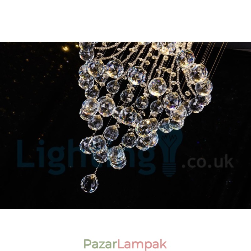 4 Light Modern K9 Crystal kerek süllyesztett mennyezeti lámpa