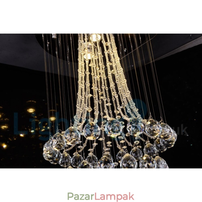 4 Light Modern K9 Crystal kerek süllyesztett mennyezeti lámpa