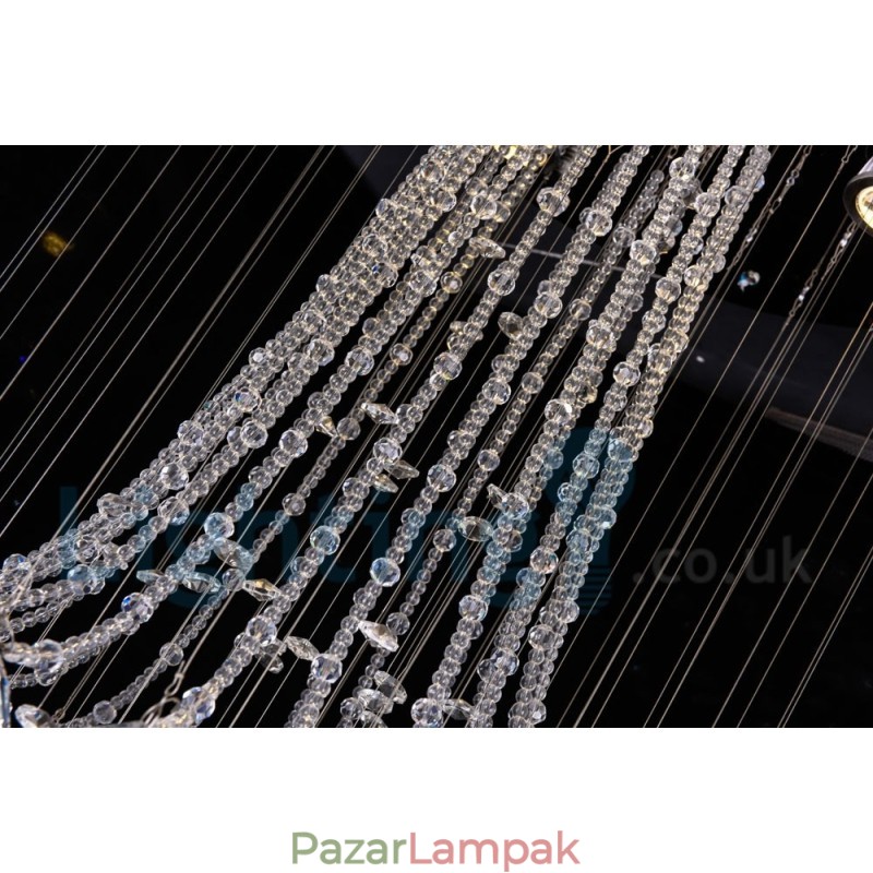 4 Light Modern K9 Crystal kerek süllyesztett mennyezeti lámpa
