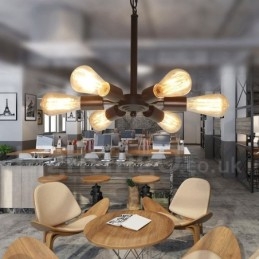 6 Világos rusztikus Retro Vintage fekete függőlámpa kivitel