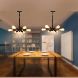 6 Világos rusztikus Retro Vintage fekete függőlámpa kivitel