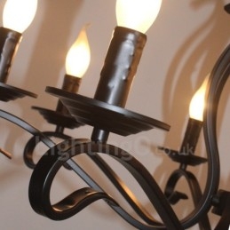 8 Világos rusztikus retro vintage fekete függő gyertyacsillár