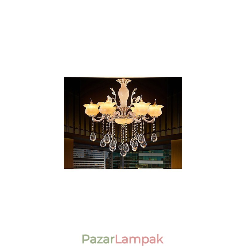Jade Crystal függőlámpa Gyertya stílusú csillár