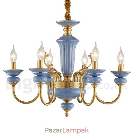 Retro Vintage sárgaréz kerámia függő gyertyacsillár Retro Vintage sárgaréz kerámia függő gyertyacsillár