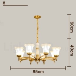 Tiszta sárgaréz luxus rusztikus retro vintage sárgaréz függő gyertyacsillár üveg ernyőkkel