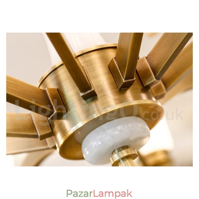 Tiszta sárgaréz luxus rusztikus retro vintage sárgaréz függő gyertyacsillár üveg ernyőkkel