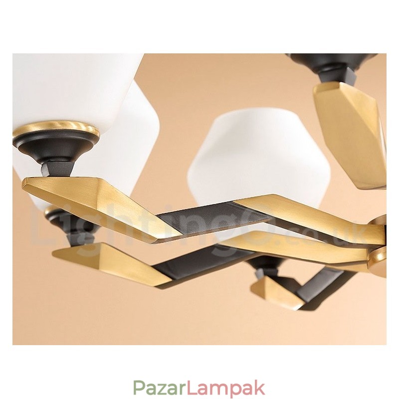 Tiszta sárgaréz luxus rusztikus retro vintage sárgaréz függő gyertyacsillár üveg ernyőkkel