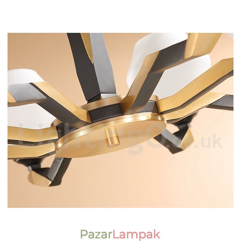 Tiszta sárgaréz luxus rusztikus retro vintage sárgaréz függő gyertyacsillár üveg ernyőkkel