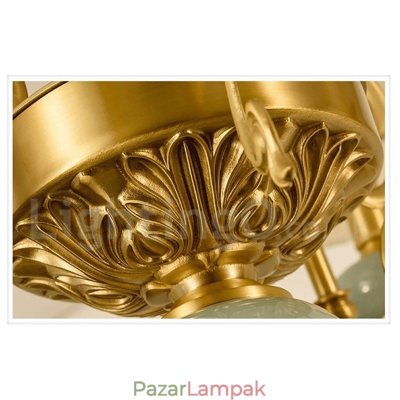Tiszta sárgaréz luxus rusztikus retro vintage sárgaréz kerámia függő gyertyacsillár szövet ernyőkkel