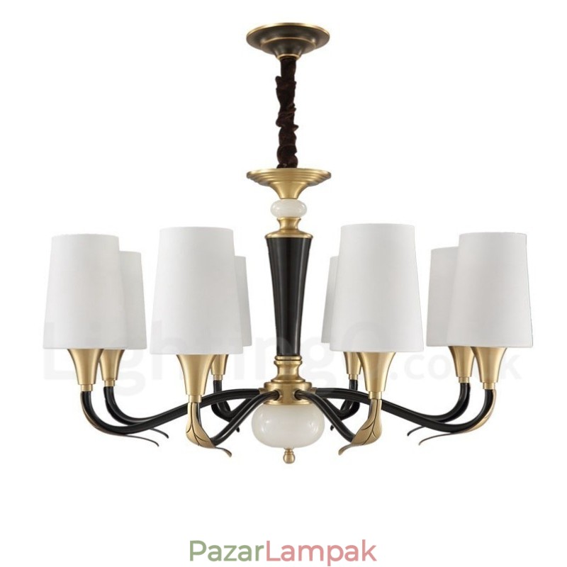 Tiszta sárgaréz luxus rusztikus retro vintage sárgaréz függő gyertyacsillár üveg ernyőkkel