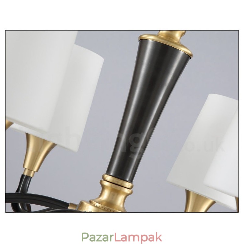 Tiszta sárgaréz luxus rusztikus retro vintage sárgaréz függő gyertyacsillár üveg ernyőkkel