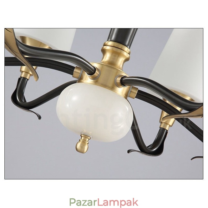 Tiszta sárgaréz luxus rusztikus retro vintage sárgaréz függő gyertyacsillár üveg ernyőkkel