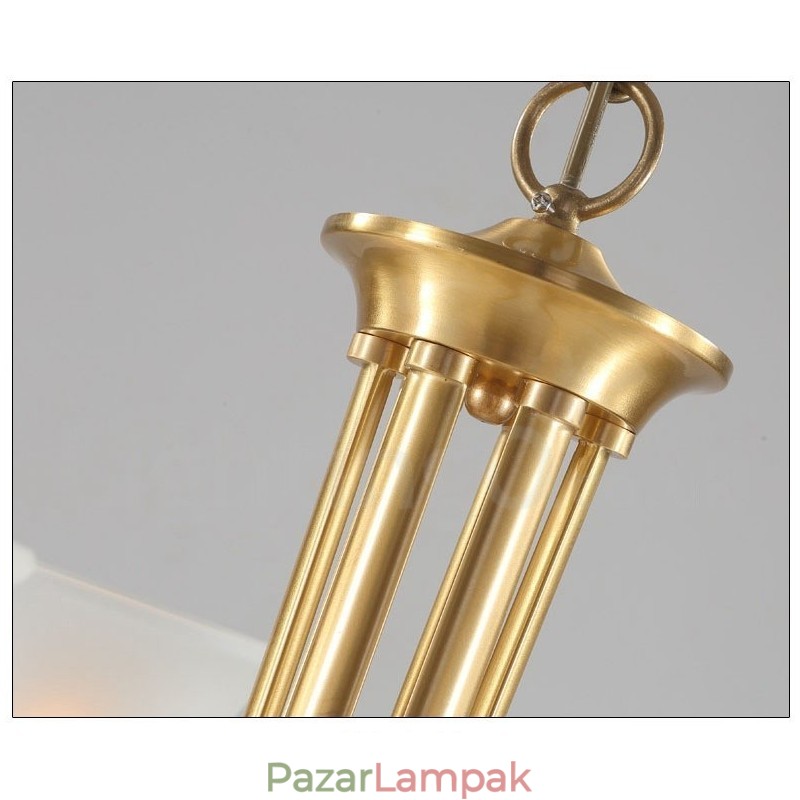 Tiszta sárgaréz luxus rusztikus retro vintage sárgaréz függő gyertyacsillár üveg ernyőkkel