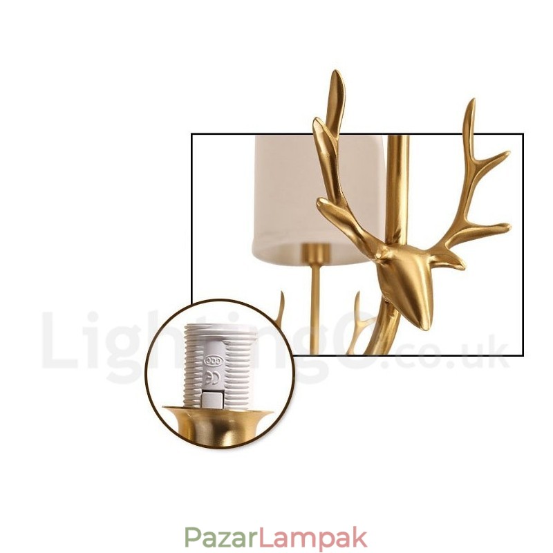 Tiszta sárgaréz luxus rusztikus retro vintage sárgaréz függő gyertyacsillár szövet ernyőkkel