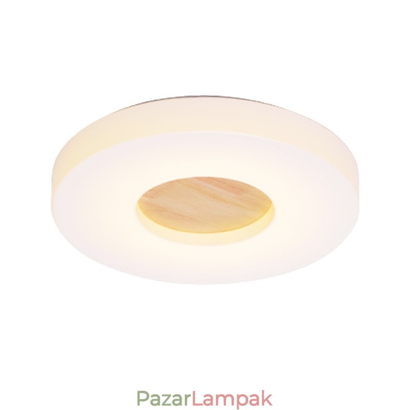 Szabályozható ultravékony kerek fa mennyezeti lámpa akril ernyővel, északi stílusú mennyezeti lámpával
