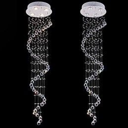 Kristály függőlámpa csillár világítás 4 lámpa ezüst baldachinos átlátszó K9 Crystal Helix mennyezeti lámpák H150CM