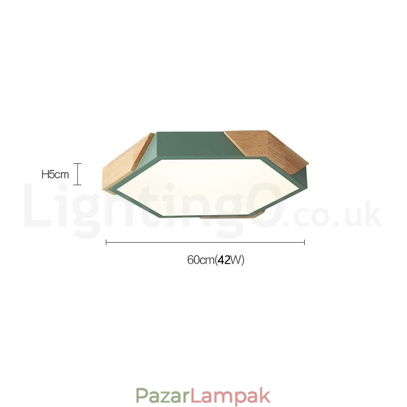 Szabályozható Macaron Ultra vékony, többszínű fa mennyezeti lámpa akril ernyős mennyezeti lámpa Nordic Style