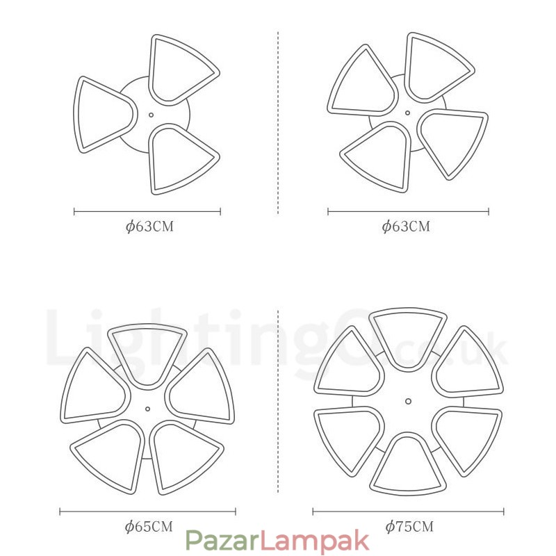 Faszirom mennyezeti lámpa akril ernyővel, északi stílusú mennyezeti lámpával