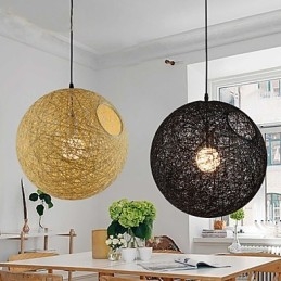 Country Simple Modern lámpa Pastoral Rattan Lámpa Kender Ball Csillár