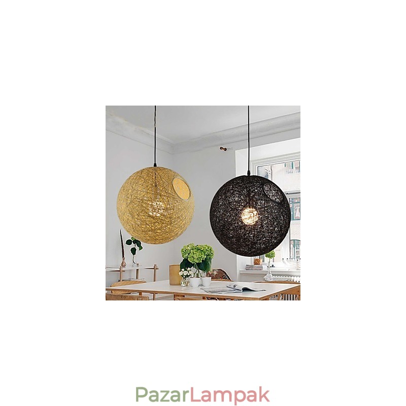 Country Simple Modern lámpa Pastoral Rattan Lámpa Kender Ball Csillár