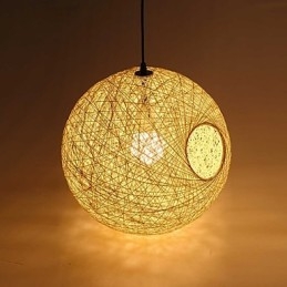 Country Simple Modern lámpa Pastoral Rattan Lámpa Kender Ball Csillár