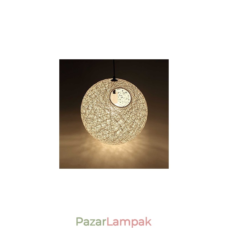 Country Simple Modern lámpa Pastoral Rattan Lámpa Kender Ball Csillár