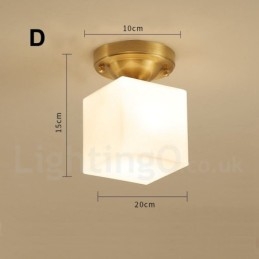 Tiszta sárgaréz rusztikus Lodge északi stílusú süllyesztett mennyezeti lámpák üveg ernyővel