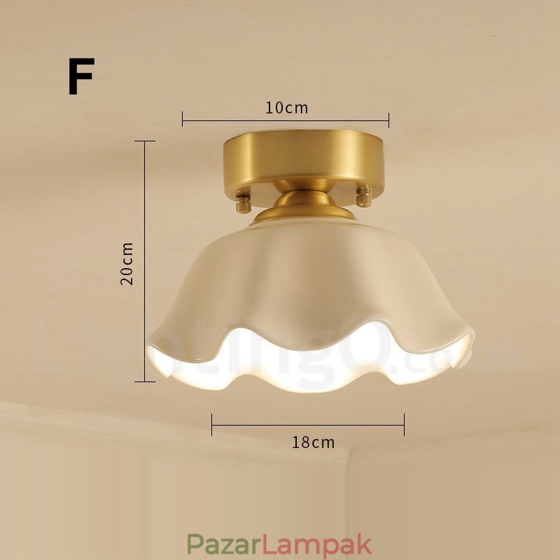 Tiszta sárgaréz rusztikus Lodge északi stílusú süllyesztett mennyezeti lámpák üveg ernyővel