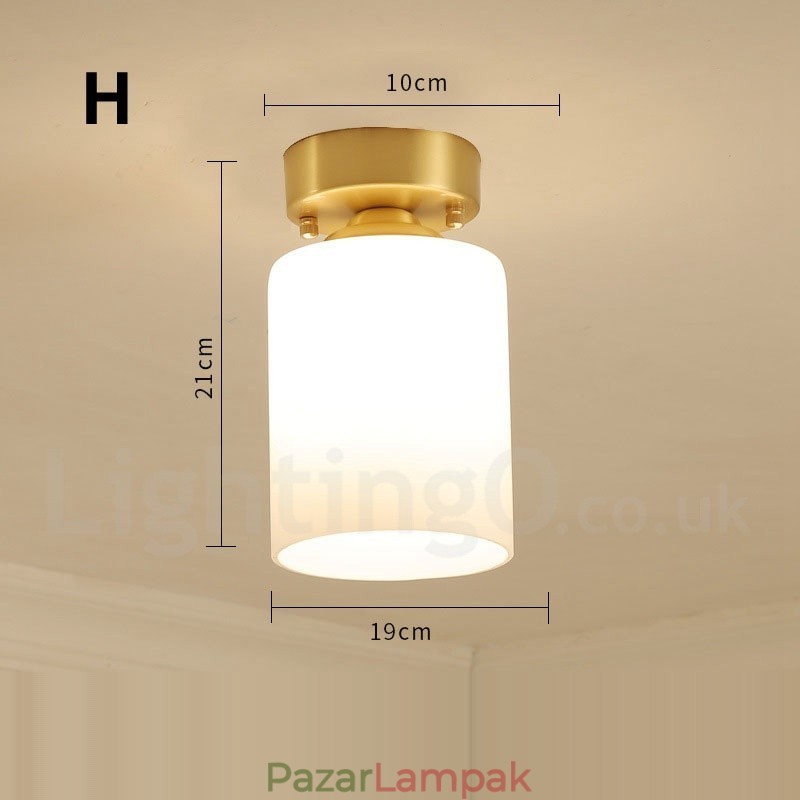 Tiszta sárgaréz rusztikus Lodge északi stílusú süllyesztett mennyezeti lámpák üveg ernyővel