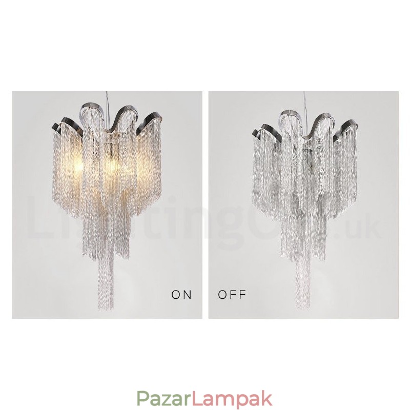 Alumínium Bojt csillár Designer Medál Világos ezüst színű