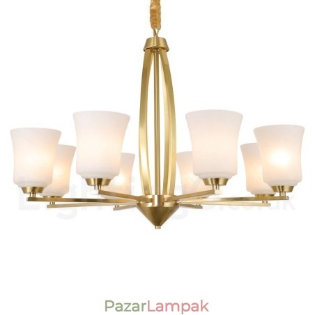 8 világos, tiszta sárgaréz, nagy luxus, rusztikus, retro vintage sárgaréz függőcsillár üvegernyőkkel 8 világos, tiszta sárgaréz, nagy luxus, rusztikus, retro vintage sárgaréz függőcsillár üvegernyőkkel