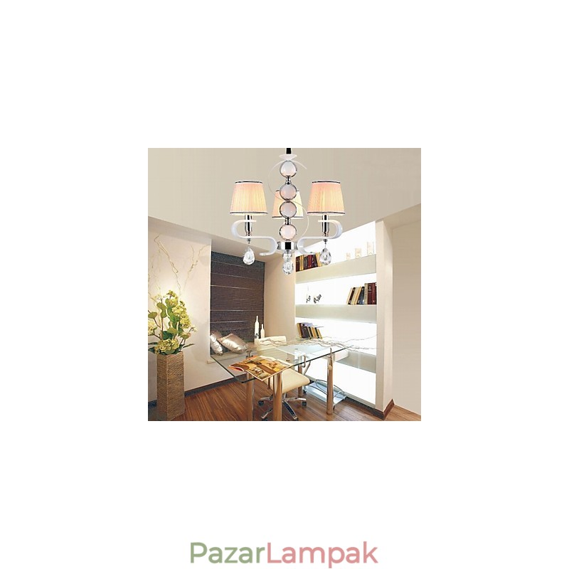 Fabric Chandelier 3 Light Modern minimalista, kiváló minőségű lámpa