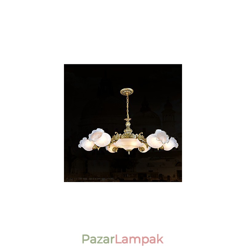 Hagyományos klasszikus Vintage Retro bronz fémcsillár