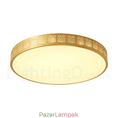Kerek, tiszta sárgaréz modern, modern skandináv stílusú, süllyesztett mennyezeti lámpa akril ernyővel Kerek, tiszta sárgaréz modern, modern skandináv stílusú, süllyesztett mennyezeti lámpa akril ernyővel