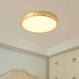 Kerek, tiszta sárgaréz modern, modern skandináv stílusú, süllyesztett mennyezeti lámpa akril ernyővel