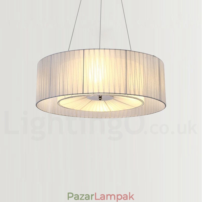 Drum 4 Light Pendant Modern fény szövet ernyővel