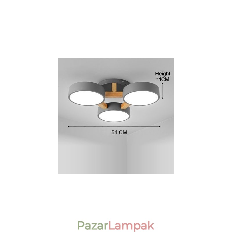Fa csillár Modern, modern skandináv stílusú, süllyesztett mennyezeti lámpa akril ernyővel