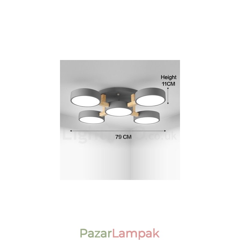 Fa csillár Modern, modern skandináv stílusú, süllyesztett mennyezeti lámpa akril ernyővel
