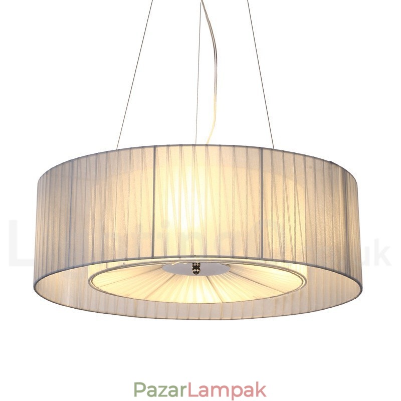 Drum 4 Light Pendant Modern fény szövet ernyővel