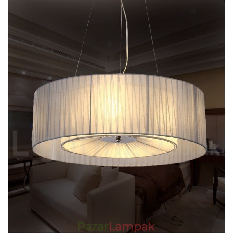Drum 4 Light Pendant Modern fény szövet ernyővel