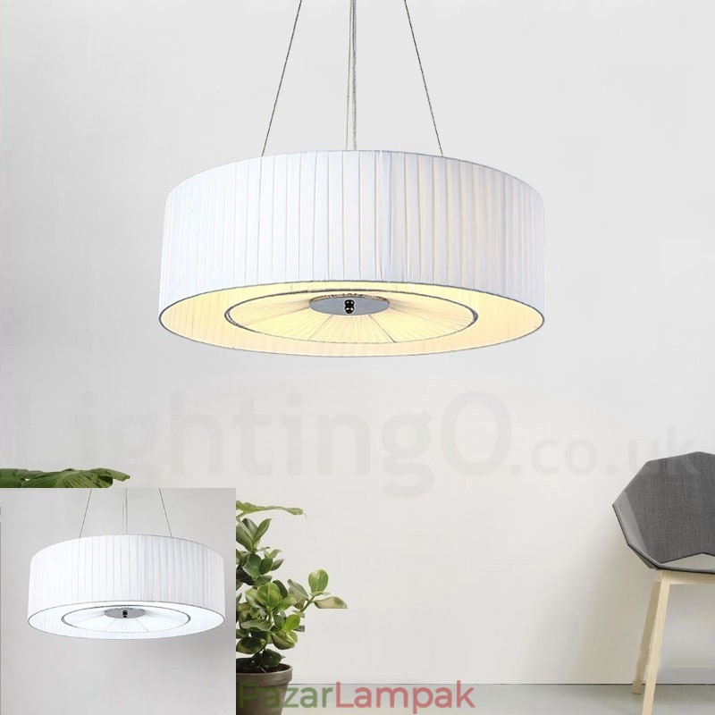 Drum 4 Light Pendant Modern fény szövet ernyővel