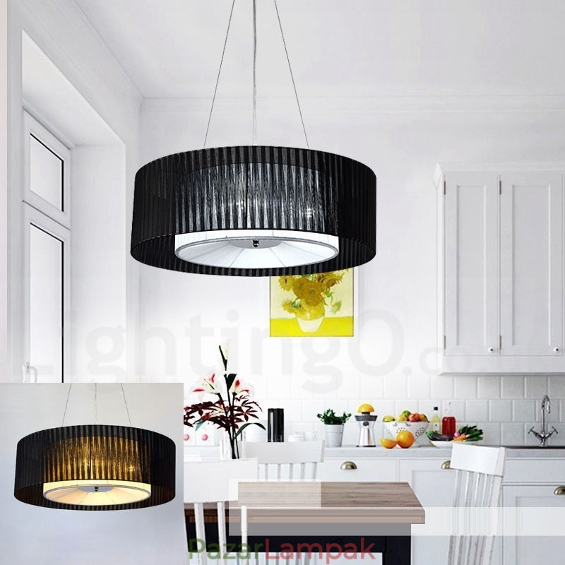 Drum 4 Light Pendant Modern fény szövet ernyővel