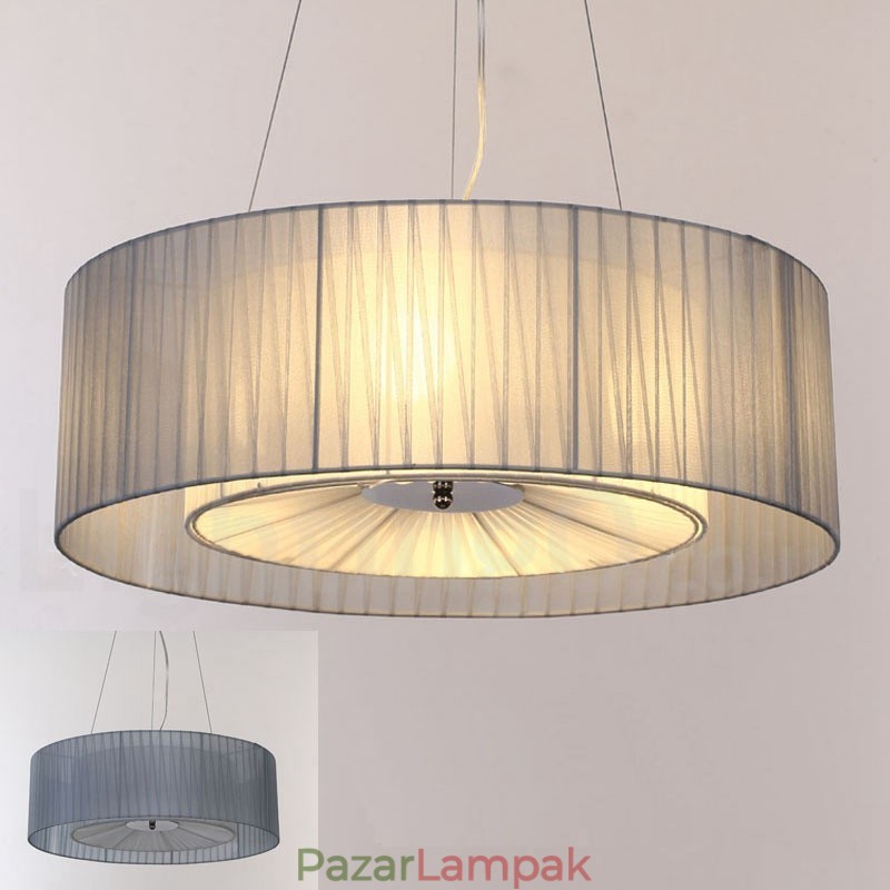 Drum 4 Light Pendant Modern fény szövet ernyővel