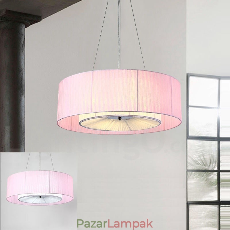 Drum 4 Light Pendant Modern fény szövet ernyővel