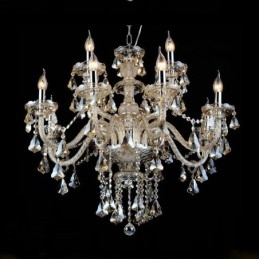12 Lights Retro Cognac Color K9 Crystal Modern csillár
